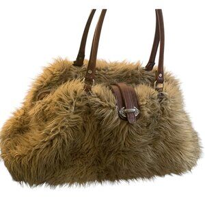 Raviani Texas Custom Designer Overnight Doctors Bag Purse Faux Fur Leather 24"